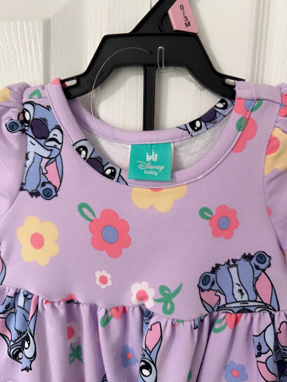Disney Stitch Baby Girl Viscose Bamboo French Terry Floral  Dress And Panty Set - Picture 7 of 10